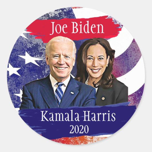 Joe Biden und Kamala Harris 2020 Wahl Runder Aufkleber (Vorderseite)