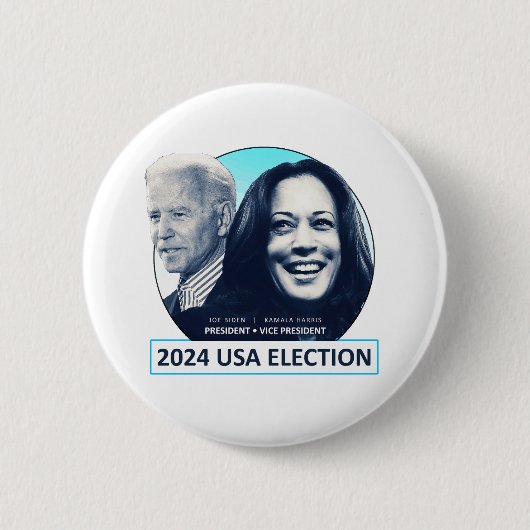 Joe Biden und Kamala Harris 2024 USA ELECTION Button (Vorderseite)