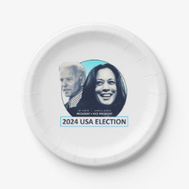 Joe Biden und Kamala Harris 2024 USA ELECTION Pappteller