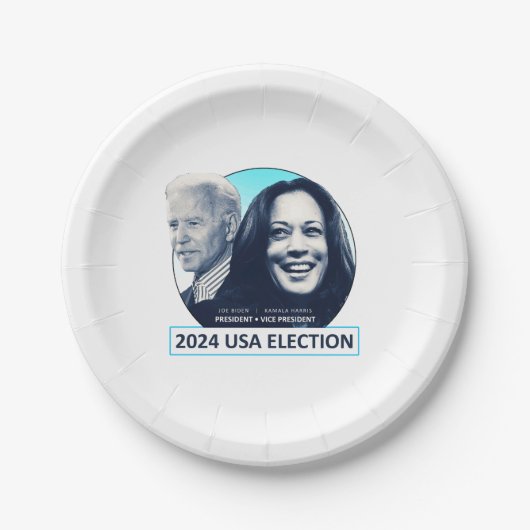 Joe Biden und Kamala Harris 2024 USA ELECTION Pappteller (Vorderseite)