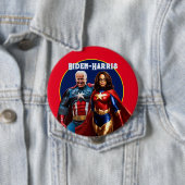 Joe Biden und Kamala Harris als Superhelden Button (Beispiel)