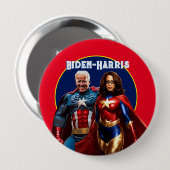 Joe Biden und Kamala Harris als Superhelden Button (Vorne & Hinten)