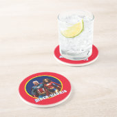 Joe Biden und Kamala Harris als Superhelden Getränkeuntersetzer (Seite)