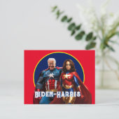 Joe Biden und Kamala Harris als Superhelden Postkarte (Stehend Vorderseite)
