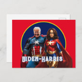 Joe Biden und Kamala Harris als Superhelden Postkarte (Vorne/Hinten)