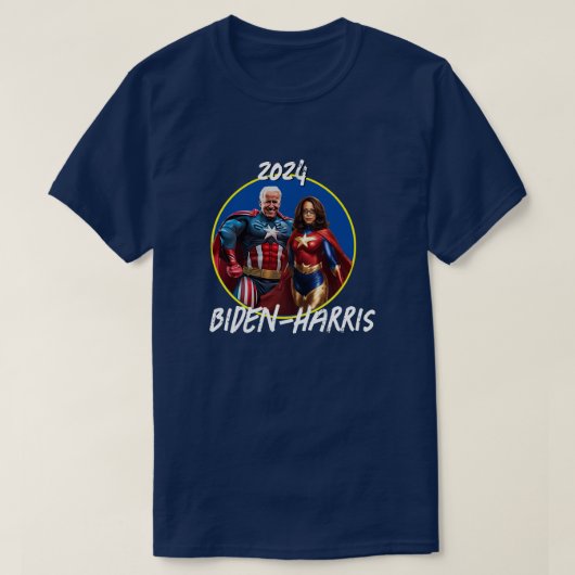 Joe Biden und Kamala Harris als Superhelden T-Shirt (Design vorne)