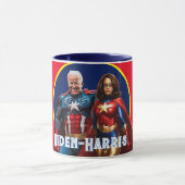 Joe Biden und Kamala Harris als Superhelden Tasse (Zentrum)