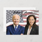 Joe Biden und Kamala Harris Memorabilia Keepake Postkarte (Vorne/Hinten)