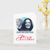 Joe Biden und Kamala Harris Merry Christmas Karte (Gelbe Blume)