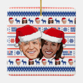 Joe Biden und Kamala Harris Weihnachten Keramikornament (Rückseite)