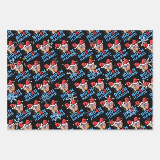 Joe Biden und Kamala Harris - Weihnachtszeit-Weihn Geschenkpapier Set (Vorderseite 2)