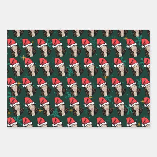 Joe Biden und Kamala Harris - Weihnachtszeit-Weihn Geschenkpapier Set (Vorderseite)