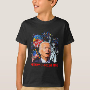 Joe Biden verwechselte patriotisches Frohe Weihnac T-Shirt