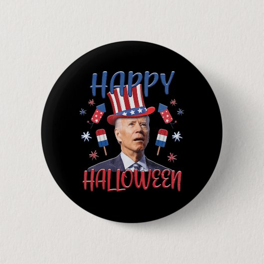 Joe Biden verwirrte den fröhlichen 4. Halloween 4. Button (Vorderseite)