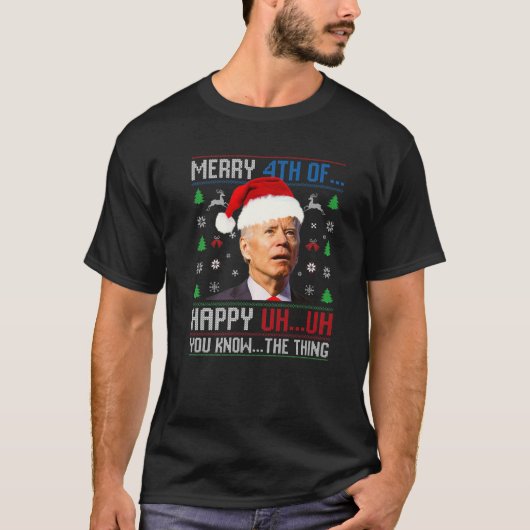 Joe Biden verwirrte Merry Happy Funny 4. Juli C T-Shirt (Vorderseite)