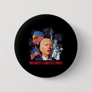 Joe Biden verwirrte Patriotic Frohe Weihnachten fü Button