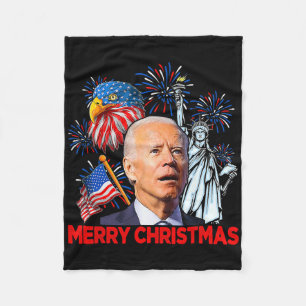 Joe Biden verwirrte Patriotic Frohe Weihnachten fü Fleecedecke