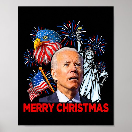 Joe Biden verwirrte Patriotic Frohe Weihnachten fü Poster (Vorne)
