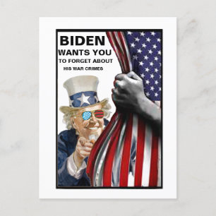 Joe Biden War Criminal Postkarte