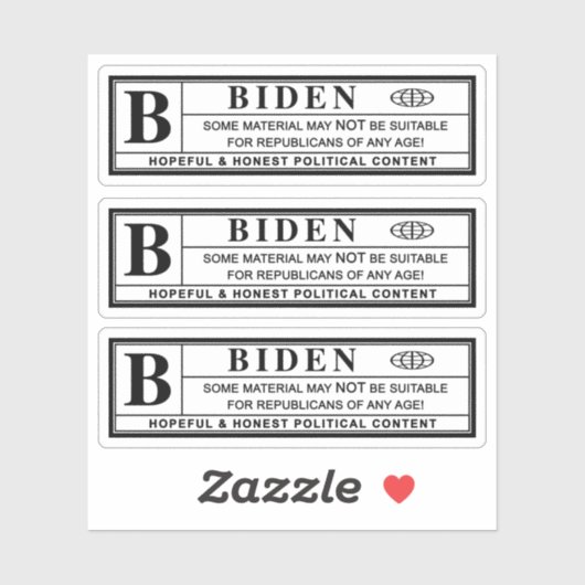 Joe Biden Warning Label (Blatt)