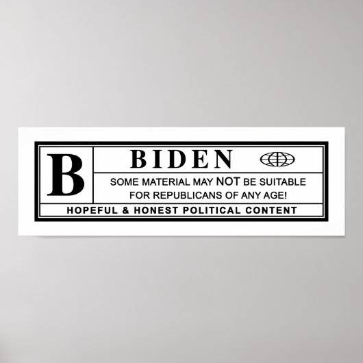 Joe Biden Warning Label Poster (Vorne)
