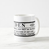 Joe-Biden-Warnlabel Kaffeetasse (VorderseiteRechts)