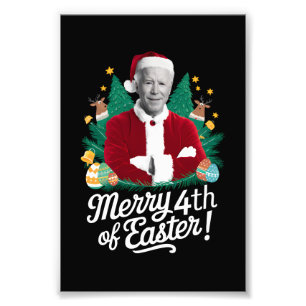 Joe Biden Weihnachten Santa Frohe 4. Ostern Xmas Fotodruck