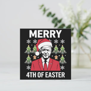 Joe Biden Weihnachten Santa Hut Frohe 4. Ostern  Einladung