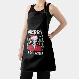 Joe Biden Weihnachts Santa Hut Frohe 4. Ostern Schürze