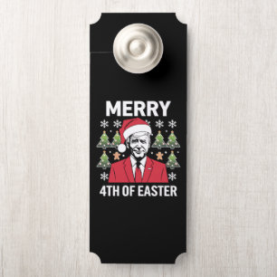 Joe Biden Weihnachts Santa Hut Frohe 4. Ostern  Türanhänger