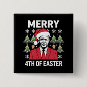 Joe Biden Weihnachtsfeier Weihnachtsmannmütze Merr Button (Vorderseite)