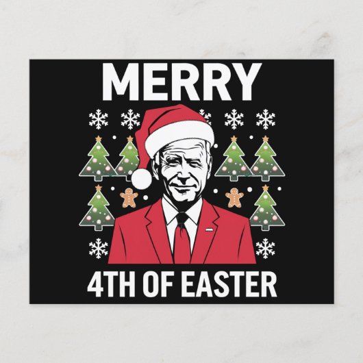 Joe Biden Weihnachtsfeier Weihnachtsmannmütze Merr Flyer (Vorne)