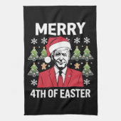 Joe Biden Weihnachtsfeier Weihnachtsmannmütze Merr Geschirrtuch (Vertikal)