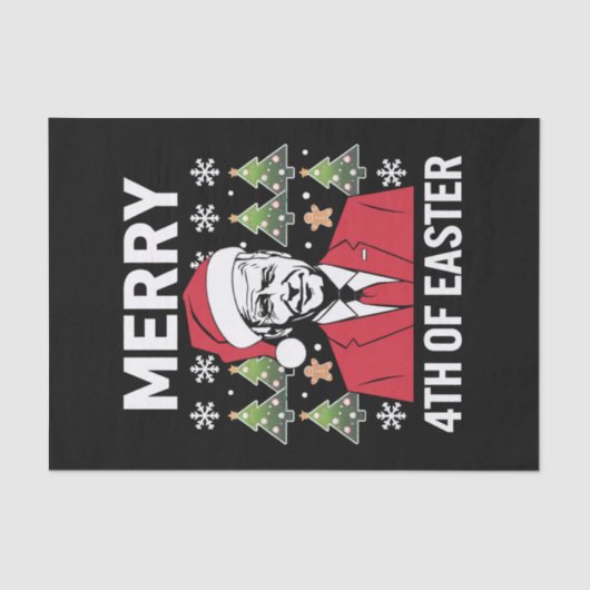 Joe Biden Weihnachtsfeier Weihnachtsmannmütze Merr Seidenpapier (Vorderseite)