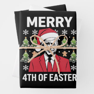 Joe Biden Weihnachtsmann Merry 4th Of Ostern  Geschenkpapier Set