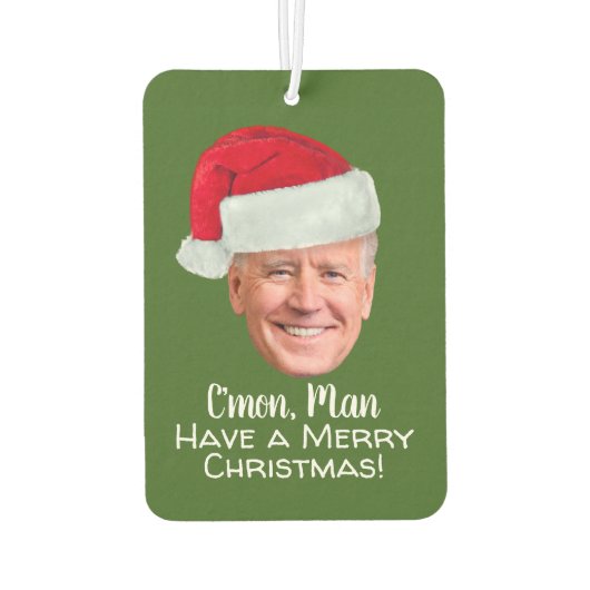 Joe Biden Weihnachtsmannmütze - C'mon Man Frohe We Autolufterfrischer (Rückseite)