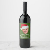 Joe Biden Weihnachtsmannmütze C'mon Man - Frohe We Weinetikett (Vorderseite)