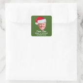 Joe Biden Weihnachtsmannmütze C'mon Man Frohe Weih Quadratischer Aufkleber (Tasche)
