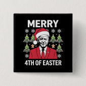 Joe Biden Weihnachtsmütze Frohe 4. Ostern Button (Vorderseite)