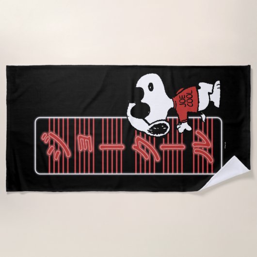 Joe Cool Japanese Neon Lights Strandtuch (Vorderseite)