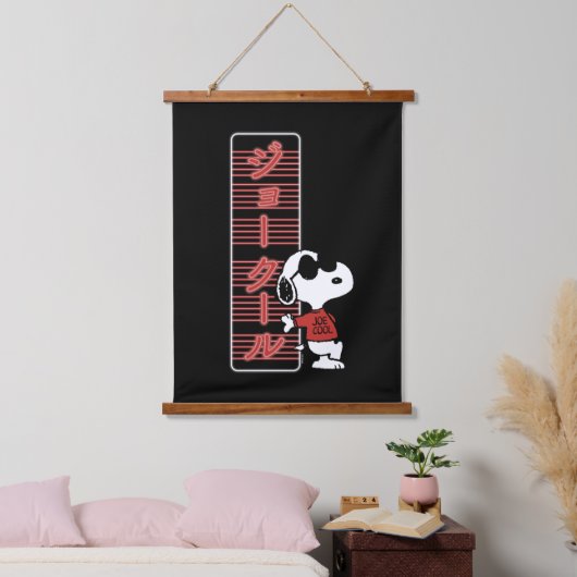 Joe Cool Japanese Neon Lights Wandteppich Mit Holzrahmen (Schlafzimmer)