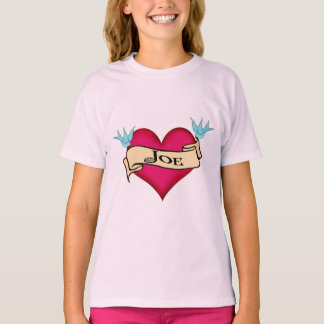 Joe - Custom Heart Tattoo T - Shirt & Gifts