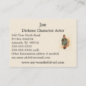 Joe (Der fette Junge) Kyd, Dickens The Pickwick Pa Visitenkarte (Rückseite)