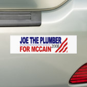 Joe der Klempner für McCain Autoaufkleber (Auf Auto)