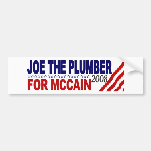 Joe der Klempner für McCain Autoaufkleber (Vorne)