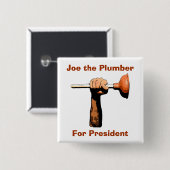 Joe der Klempner für Präsidenten Button (Vorne & Hinten)