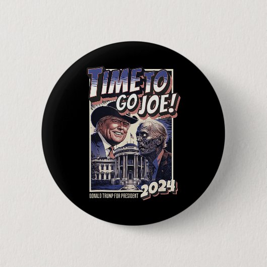 Joe Funny Pro Trump & amp: Zombie Biden 2024 Button (Vorderseite)