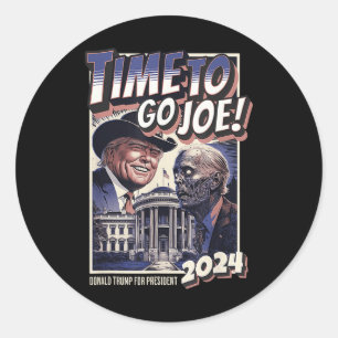 Joe Funny Pro Trump & amp: Zombie Biden 2024 Runder Aufkleber