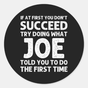 Joe Gift Name Personalisiert Birthday Funny Christ Runder Aufkleber