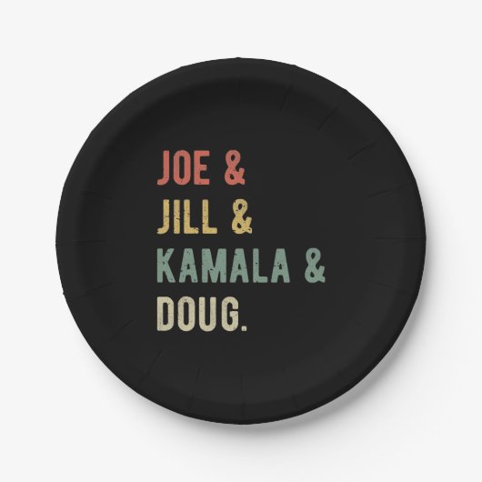 Joe & Jill & Kamala & Doug I Pappteller (Vorderseite)